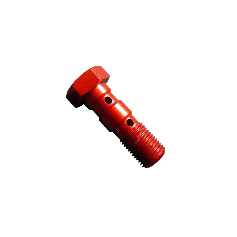 Vis - Double - Banjo M10 x1.00 - Aluminium - Rouge