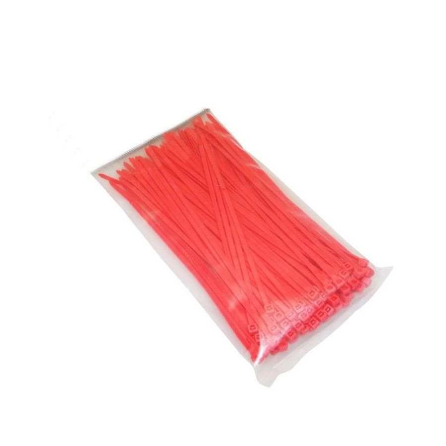 Serre Cable - (x100) - Collier de serrage - serflex - rizlan - Rouge - 4.00x250mm