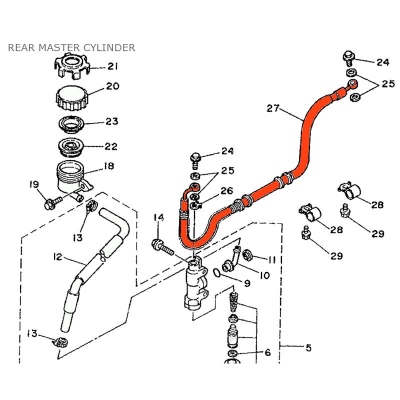 Durite - Frein - Arriere - XTZ 750 Super Tenere - (3WM) - 90-93