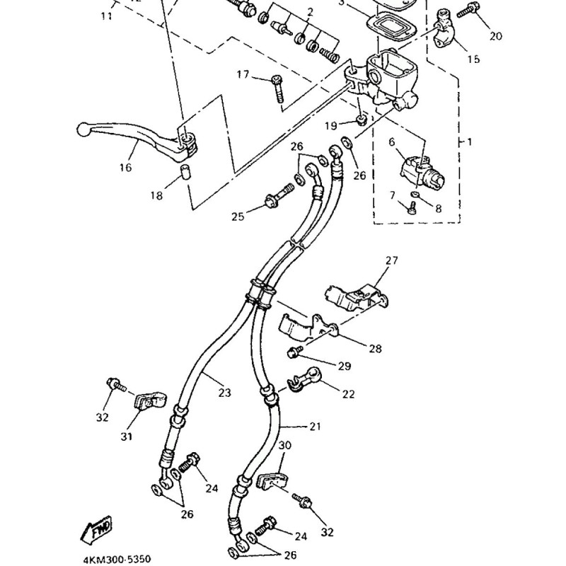 Durite - Frein - Avant - XJ900 - XJ 900 S Diversion - (4KM) - 95-96